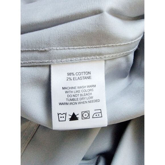 Foxcroft NYC XL Women’s Long Sleeve Easy Care Solid Poplin Blouse SilverGray NWT - Picture 10 of 10